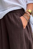 Annie Cushion Cotton Barrel Culotte Pant Chocolate